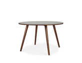 Axel Round Dining Table (120cm) with 4 Bo Dining Chair, Black Walnut Set